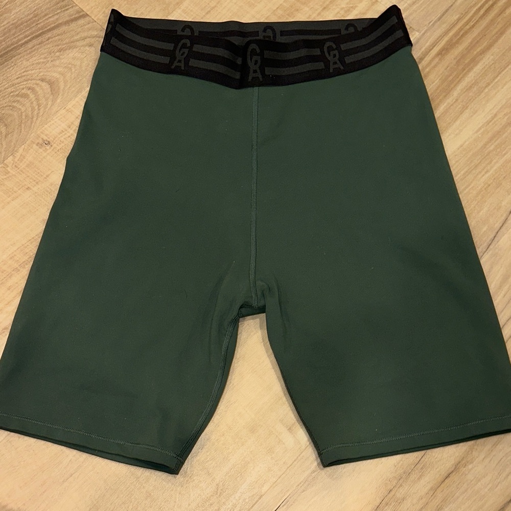 Good American Green Bike Shorts